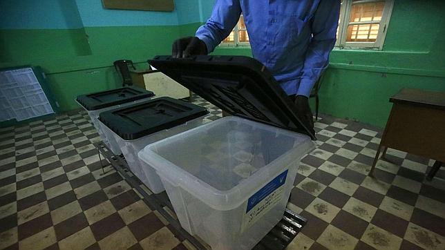 Imagen de uno de los centros electorales de Sudán del Sur
