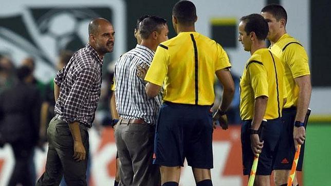 Guardiola en el partido amistoso del pasado verano