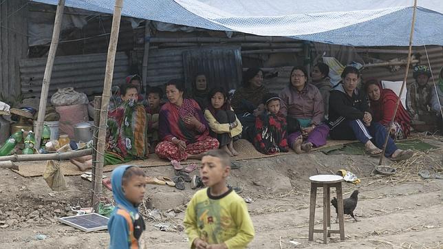 Afectados por el terremoto en Katmandú
