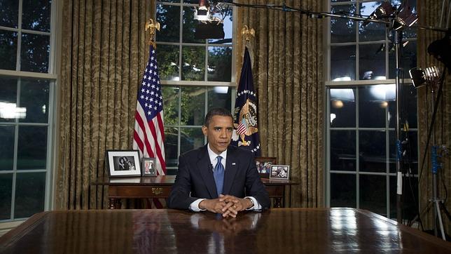 Barack Obama en el Despacho Oval