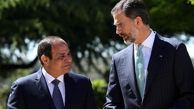 El Rey y el presidente de Egipto, Abdelfatah al Sisi, que se encuentra en visita oficial a España