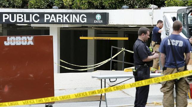 Un herido al derrumbarse el garaje del célebre edificio Watergate