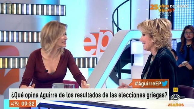 El cabreo de Susanna Griso con Esperanza Aguirre: «Está hasta en la sopa»