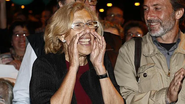 La candidata de Ahora Madrid, Manuela Carmena, en el inicio de campaña