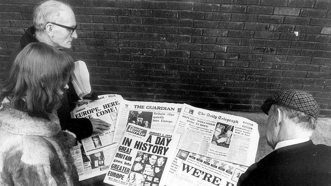 Los periódicos ingleses recogen la unión del Reino Unido a la Comunidad Económica Europea