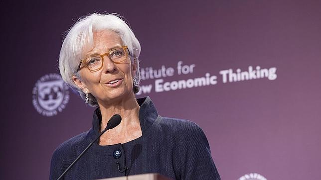La directora gerente del Fondo Monetario Internacional (FMI), Christine Lagarde, durante una conferencia