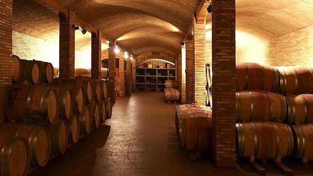 Sala de barricas de Manuel Manzaneque, en El Bonillo