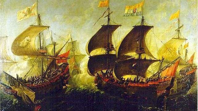Combate durante los viajes hacia el Nuevo Mundo entre buques holandeses y españoles