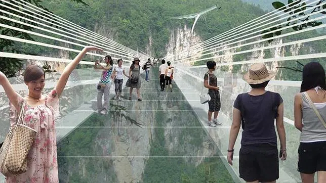 Una recreación de cómo quedará el puente de Zhangjiajie