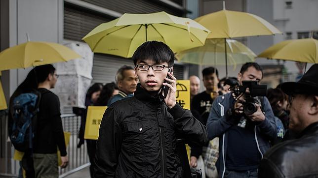 Joshua Wong durante las protestas prodemocráticas que llenaron las calles de Hong Kong a finales del año pasado