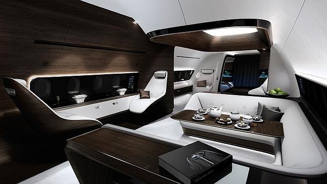 Imagen virtual del aspecto que podría tener la futura clase VIP de Lufthansa, de la mano de Mercedes-Benz