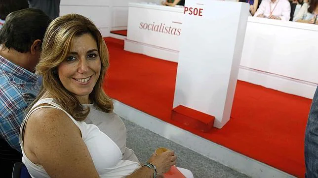 Susana Díaz antes del comienzo del Comité Federal del PSOE este sábado