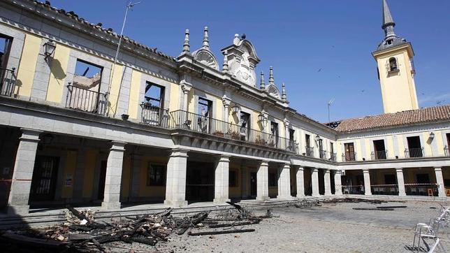 El salón de plenos del Ayuntamiento de Brunete estaba en obras de ampliación