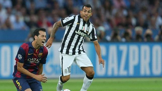 Carlos Téz, durante la final de la Champions League ante el Barcelona
