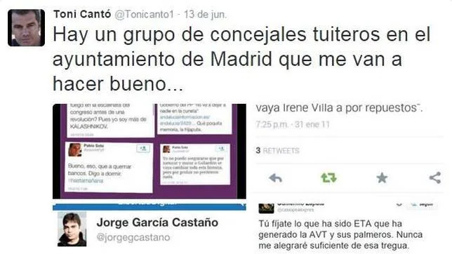 Tuit del exdiputado de UPyD, Toni Cantó, en donde se burla de los concejales de Ahora Madrid