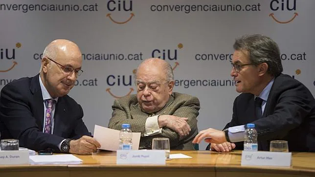 Josep Duran, Jordi Pujol y Artur Mas, en una ejecutiva de CiU en 2014