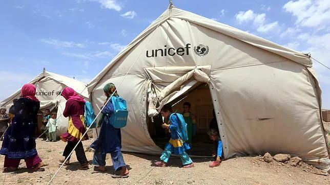 Capamento de refugiados de Unicef en el norte de Afganistán