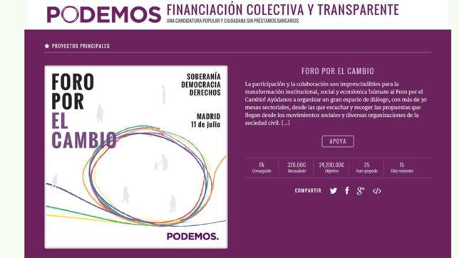 Podemos prevé gastarse casi 56.000 euros en la Ruta y el Foro del Cambio