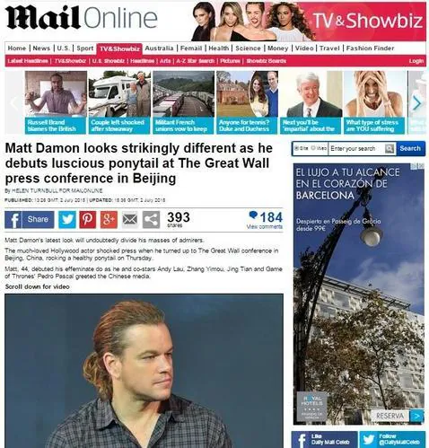 Matt Damon, en la rueda de prensa de su nueva película, con el pelo largo