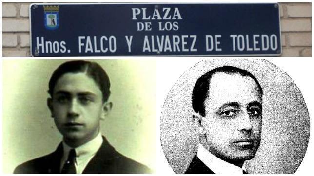 Placa situada en la Plaza y Manuel y Tristán Falcó Álvarez de Toledo