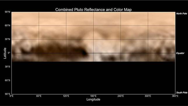 Imágenes del «New Horizons» permiten hacer el primer mapa de Plutón