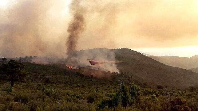 Imagen del incendio de Montán, en el interior de la provincia de Castellón