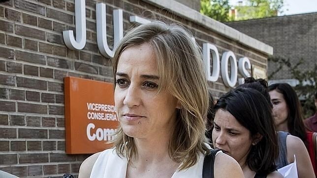 Tania Sánchez, tras declarar como imputada en los juzgados de Arganda del Rey (Madrid)