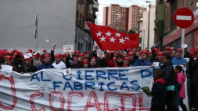 Una protesta por el ERE de Coca Cola en España