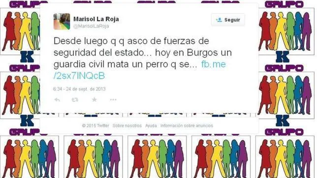 Comentarios en Twitter de Marisol Moreno, «La Roja», concejal en el Ayuntamiento de Alicante