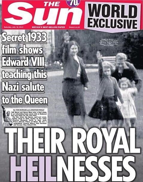 Buckingham critica la publicación de una foto de la Reina Isabel II haciendo el saludo nazi