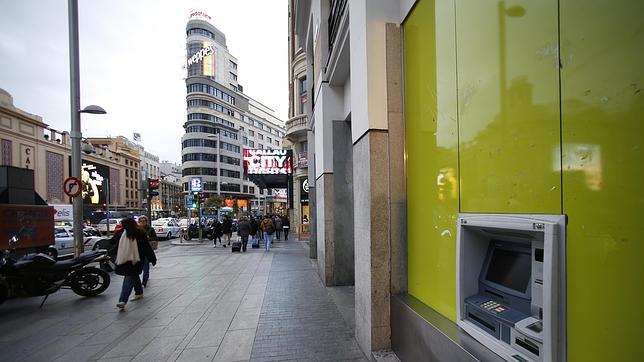 Cajero de Bankia en la Gran Vía de Madrid