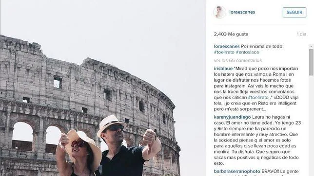 La pareja está de vacaciones en Roma