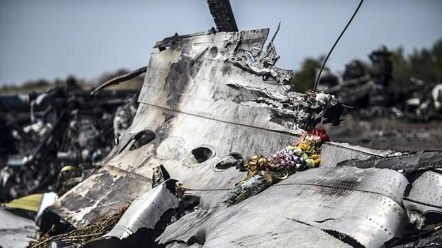 Parte del avión Boeing 777 accidentado en el este de Ucrania, en una imagen de archivo