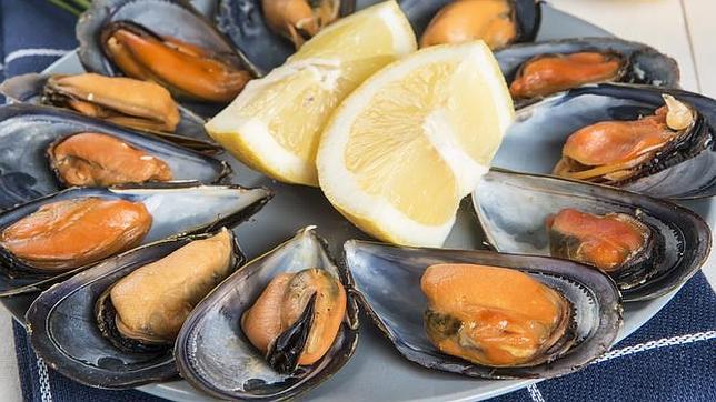 Menú saludable con mejillones al vapor