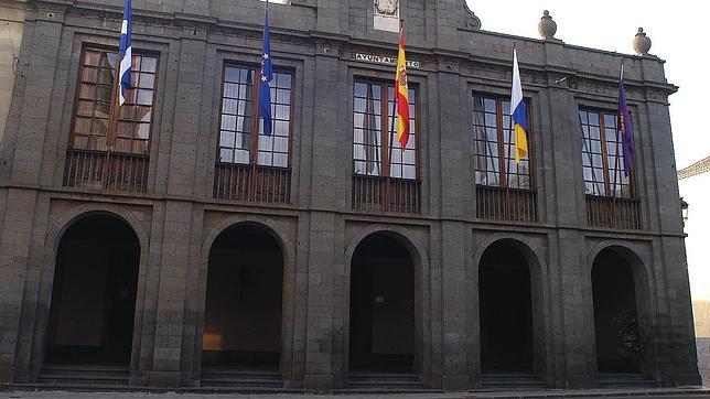 Panorámica de la fachada del Ayuntamiento de San Cristóbal de La Laguna, en Tenerife