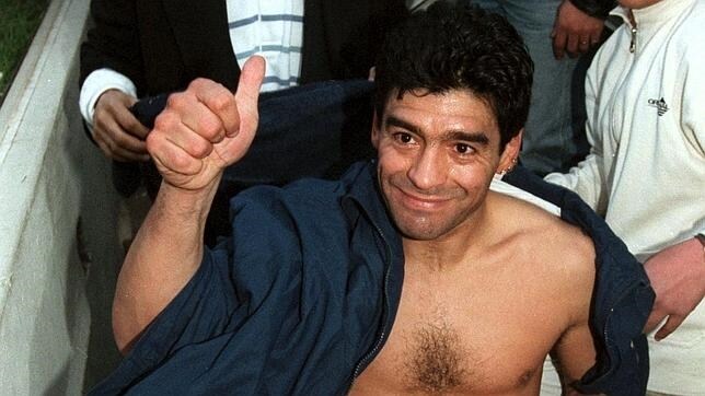 Diego Armando Maradona antes de dar positivo en un control
