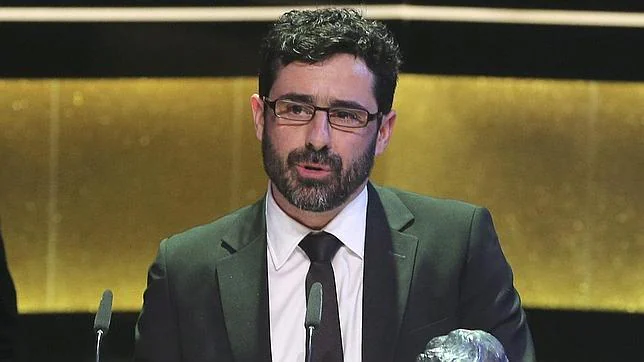 Álex Catalán mientras recogía el Premio Goya en la pasada edición