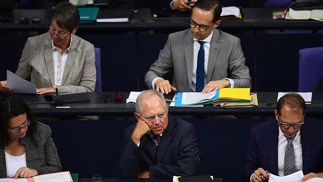 El ministro alemán de Finanzas, Wolfgang Schaüble, en el Bundestag hoy