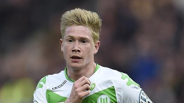 Kevin de Bruyne celebra un gol con el Wolfsburgo