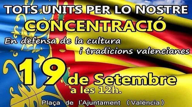 Convocatoria de la concentración del 19 de septiembre en Valencia