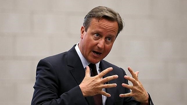 El primer ministro británico, David Cameron, durante una visita a una escuela en Corby, Inglaterra