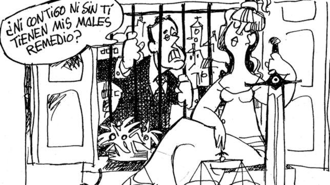 Viñeta de Mingote sobre los procesos judiciales de Ruiz-Mateos