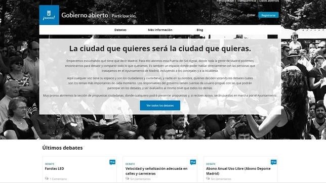 El Ayuntamiento abre la «Puerta del Sol virtual» para que los madrileños debatan propuestas
