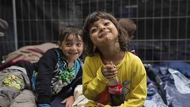 Una niña refugiada siria, en un centro de acogida de Rotemburgo, Alemania