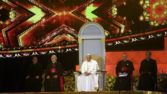 El Papa durante la fiesta de las familias
