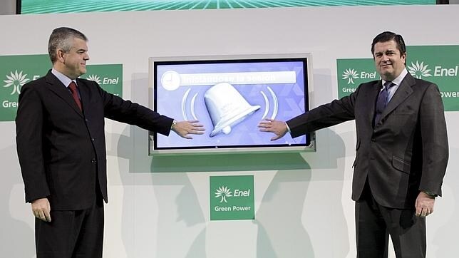 El presidente de Endesa, Borja Prado, y el presidente de Enel Green Power, su filial de renovables, Luigi Ferraris