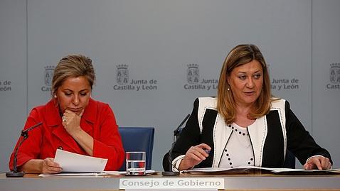 Las consejeras Valdeón y Del Olmo, este jueves en Consejo de Gobierno