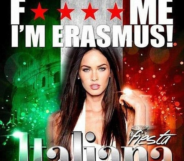 «F**** me. I'm erasmus», el cartel de una fiesta que la Junta de Andalucía denuncia por «sexista»