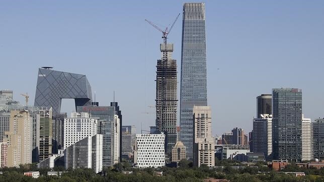 Vista del distrito financiero de Pekín, capital de China