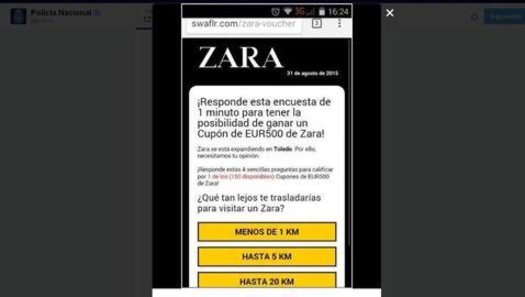 La Policía alerta en Twitter de un fraude que se sirve de una famosa marca textil